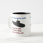 U-Boote sind sicher Zweifarbige Tasse (Vorderseite Links)