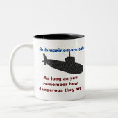 U-Boote sind sicher Zweifarbige Tasse (Links)