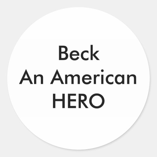 !! U Create Beck An American HERO Runder Aufkleber (Vorderseite)