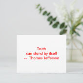 !! U Create Truth kann sich von selbst behaupten Postkarte (Stehend Vorderseite)