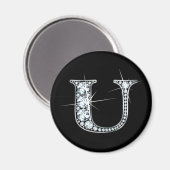 "U" Diamond Bling Magnet (Vorderseite/Rückseite)