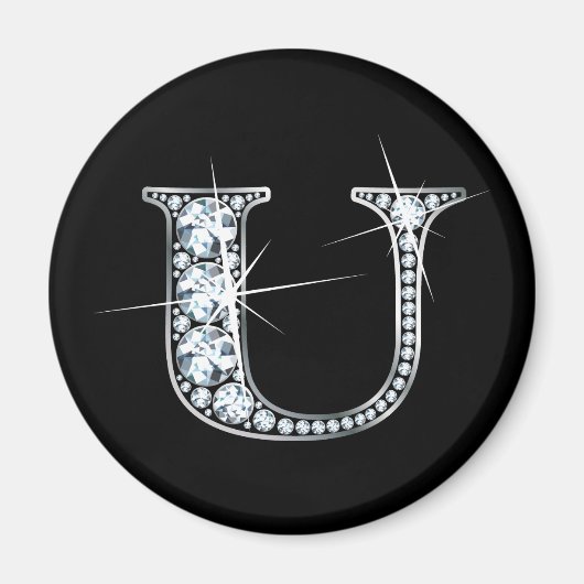 "U" Diamond Bling Magnet (Vorne)