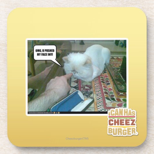 U drückte mein Gesicht ein! Getränkeuntersetzer (Vorderseite)