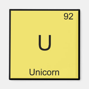 U - Einhorn Lustiges Chemie-Element-Symbol T-Shirt Magnet