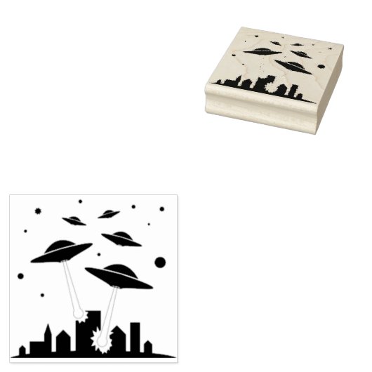 U.F.O.-Angriff Gummistempel (Stempel)