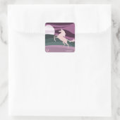 U für Einhornkleber Quadratischer Aufkleber (Tasche)