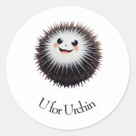 U für Urchin Runder Aufkleber