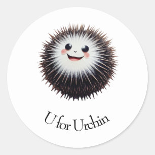 U für Urchin Runder Aufkleber