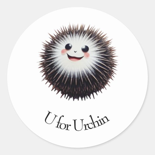 U für Urchin Runder Aufkleber (Vorderseite)