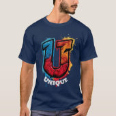 "U" Got Aussehen: Anpassbare Graffiti-Monogramm T-Shirt (Vorderseite)