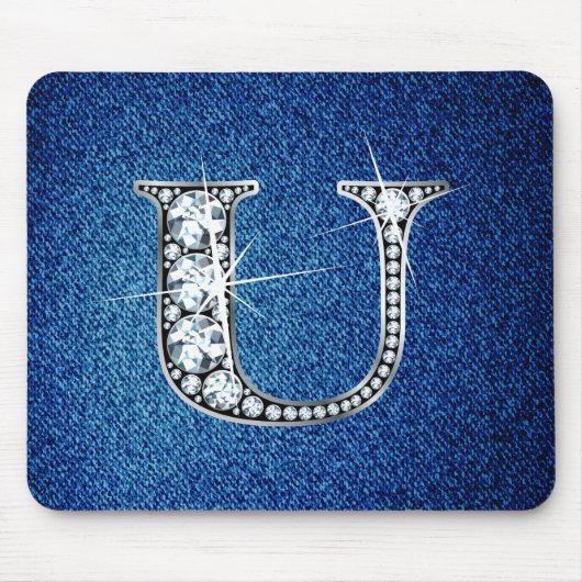 U Imitate -"Diamond Bling" auf Denim Mousepad (Vorne)