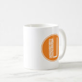 U Initiale florale Monogramm Kaffeetasse (VorderseiteRechts)