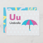 U is for Umbrella - Alphabet Flash Card Postkarte (Vorne/Hinten)
