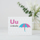 U is for Umbrella - Alphabet Flash Card Postkarte (Stehend Vorderseite)