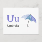 U is for Umbrella - Alphabet Flash Card Postkarte (Vorderseite)