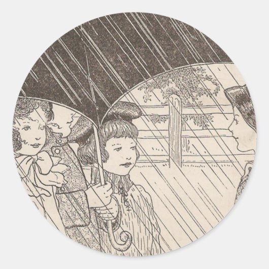 U is For Umbrella Runder Aufkleber (Vorderseite)