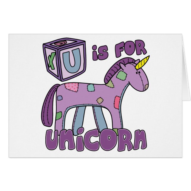 U ist für Einhorn-Karte (Vorderseite (Horizontal))