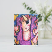 U ist für Unicorn Postkarte (Stehend Vorderseite)