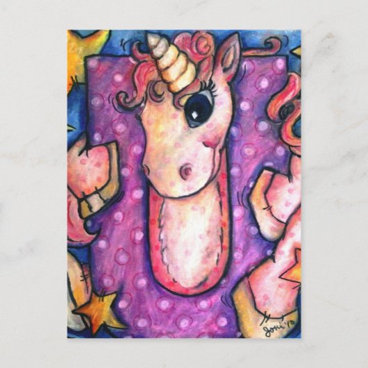 U ist für Unicorn Postkarte (Vorderseite)