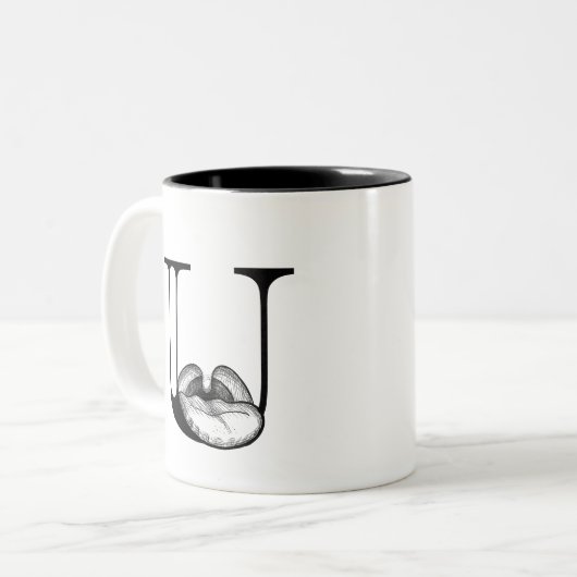 U ist für Uvula (Tasse) Zweifarbige Tasse (Vorderseite Links)