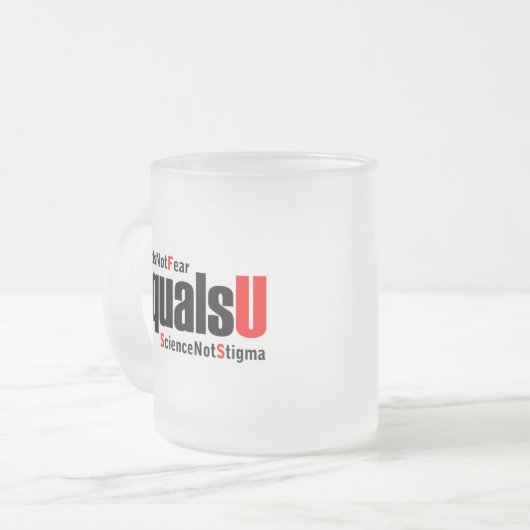 U ist gleich U - HIV nicht nachweisbar - Wissensch Mattglastasse (Vorderseite Links)