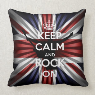 U.K-Flagge Die Union Jack und Keep calm and Rock O Kissen