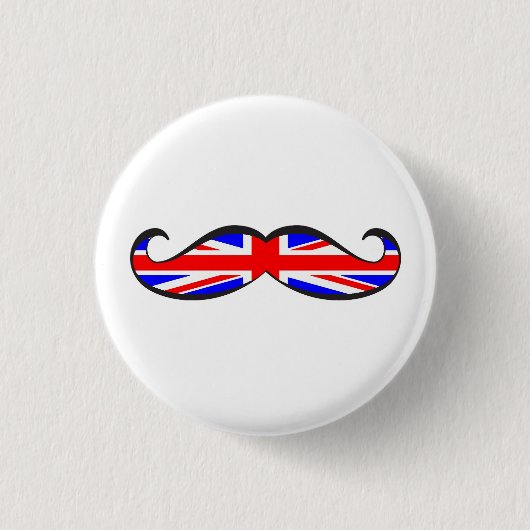 U.K. Flaggen-Schnurrbart Button (Vorderseite)