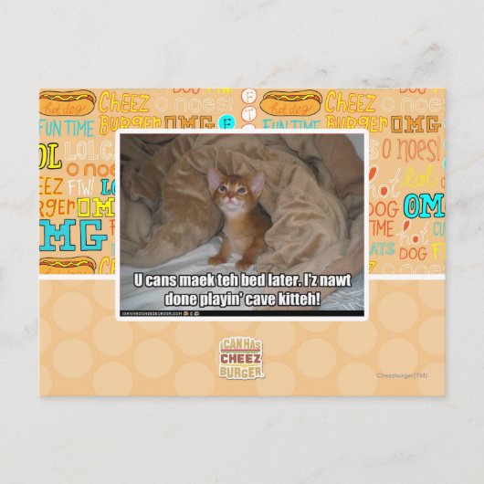 U kann maek das Bett später Postkarte (Vorderseite)