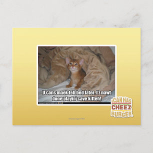 U kann maek das Bett später Postkarte