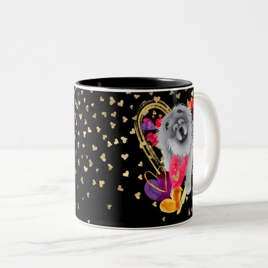 U MACHEN MEIN HERZ GEHEN BLING - Blue Chow Tasse (VorderseiteRechts)