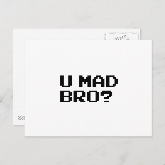 U MAD BRO? meme/Chat/irc/4chan/troll/trollen Postkarte (Vorne/Hinten)