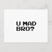 U MAD BRO? meme/Chat/irc/4chan/troll/trollen Postkarte (Vorderseite)