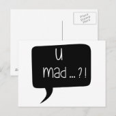 U Mad..?! - Funny Quote Postcard Postkarte (Vorne/Hinten)