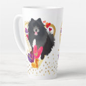 U MAKE MEIN HERZ GEHEN BLING-Lapphund latte Tasse (Linke Ecke)