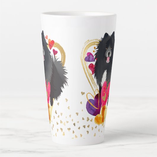 U MAKE MEIN HERZ GEHEN BLING-Lapphund latte Tasse (Vorderseite)
