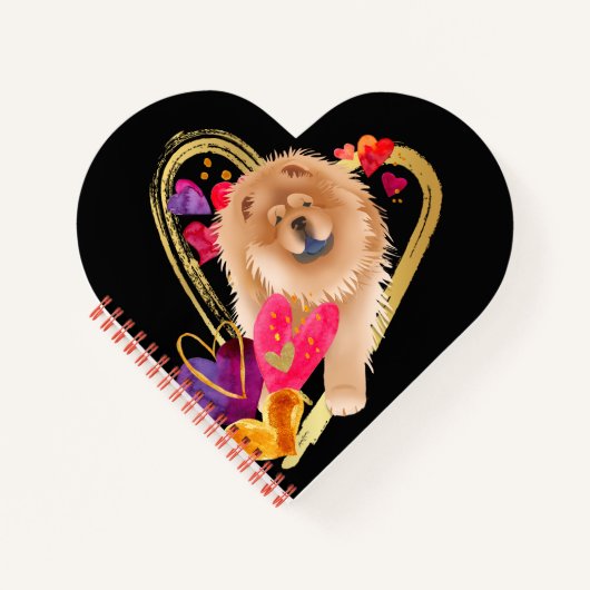 U MAKE MEIN HERZ GO BLING - Chow Herz Notebook Notizblock (Vorderseite)