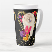 U MAKE MEIN HERZ GO BLING - Creme Chow Latte Tasse (Rechte Ecke)