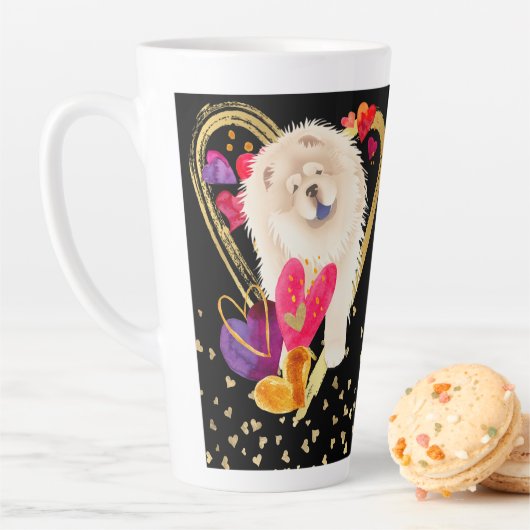 U MAKE MEIN HERZ GO BLING - Creme Chow Latte Tasse (Beispiel)
