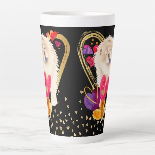 U MAKE MEIN HERZ GO BLING - Creme Chow Latte Tasse (Vorderseite)