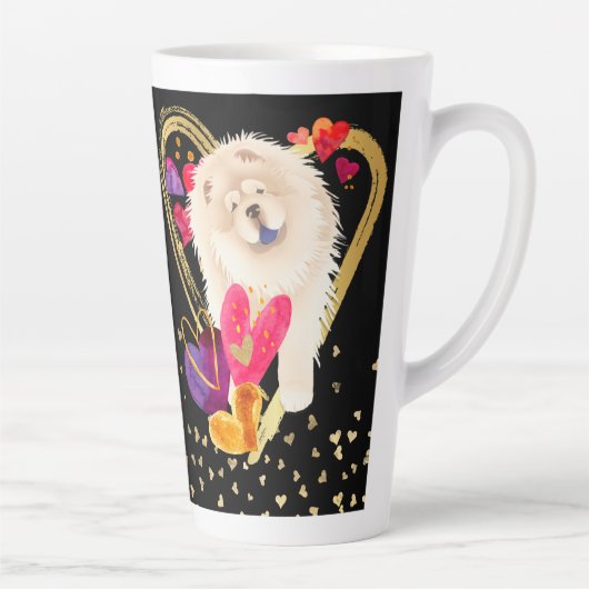 U MAKE MEIN HERZ GO BLING - Creme Chow Latte Tasse (Rechts)