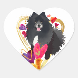 U MAKE MEIN HERZ GO BLING -Lapphund Herzsticker Herz-Aufkleber
