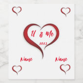 U & Me 2023 Weinflaschen Weinetikett (Einzelnes Label)