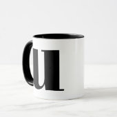 U Modern Monogram Initial Letter Black and White Tasse (Vorderseite Links)