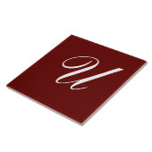 U Monogram Initial White on Maroon Fliese (Seite)