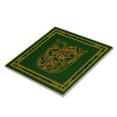 U Monogram "Irish Gold on Green" Keramik Tile Fliese (Seite)