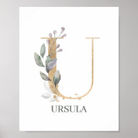 U Monogramm Floral Personalisiert