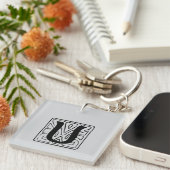 U Monogramm schwarz Schlüsselanhänger (Vorderseite rechts)