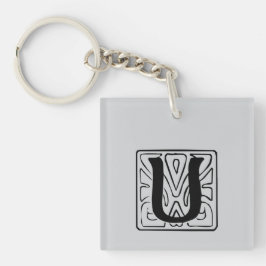 U Monogramm schwarz Schlüsselanhänger