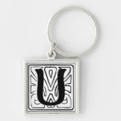 U Monogramm schwarz SchlüsselLER Schlüsselanhänger (Vorne)