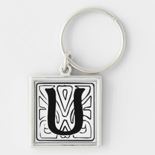 U Monogramm schwarz SchlüsselLER Schlüsselanhänger